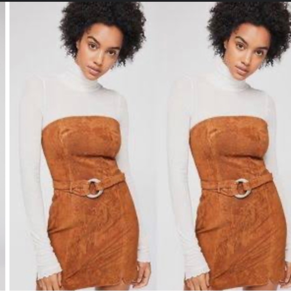 Free People Suede Strapless Mini Dress